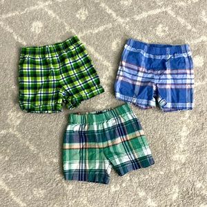 3 Pairs Carters Baby Plaid Shorts